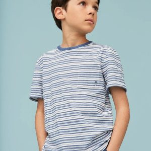Organic Cotton Striped Short Sleeve Pocket Tee